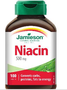Niacin 500mg - 100 Capsules (JAMIESON BRAND)